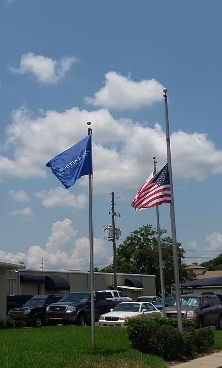 Our Flag at Half Mast in Memory of Those Lost in the Orlando Shooting